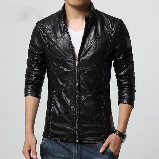 Tear Resistant Panels West Louis? PU leather Biker Jacket