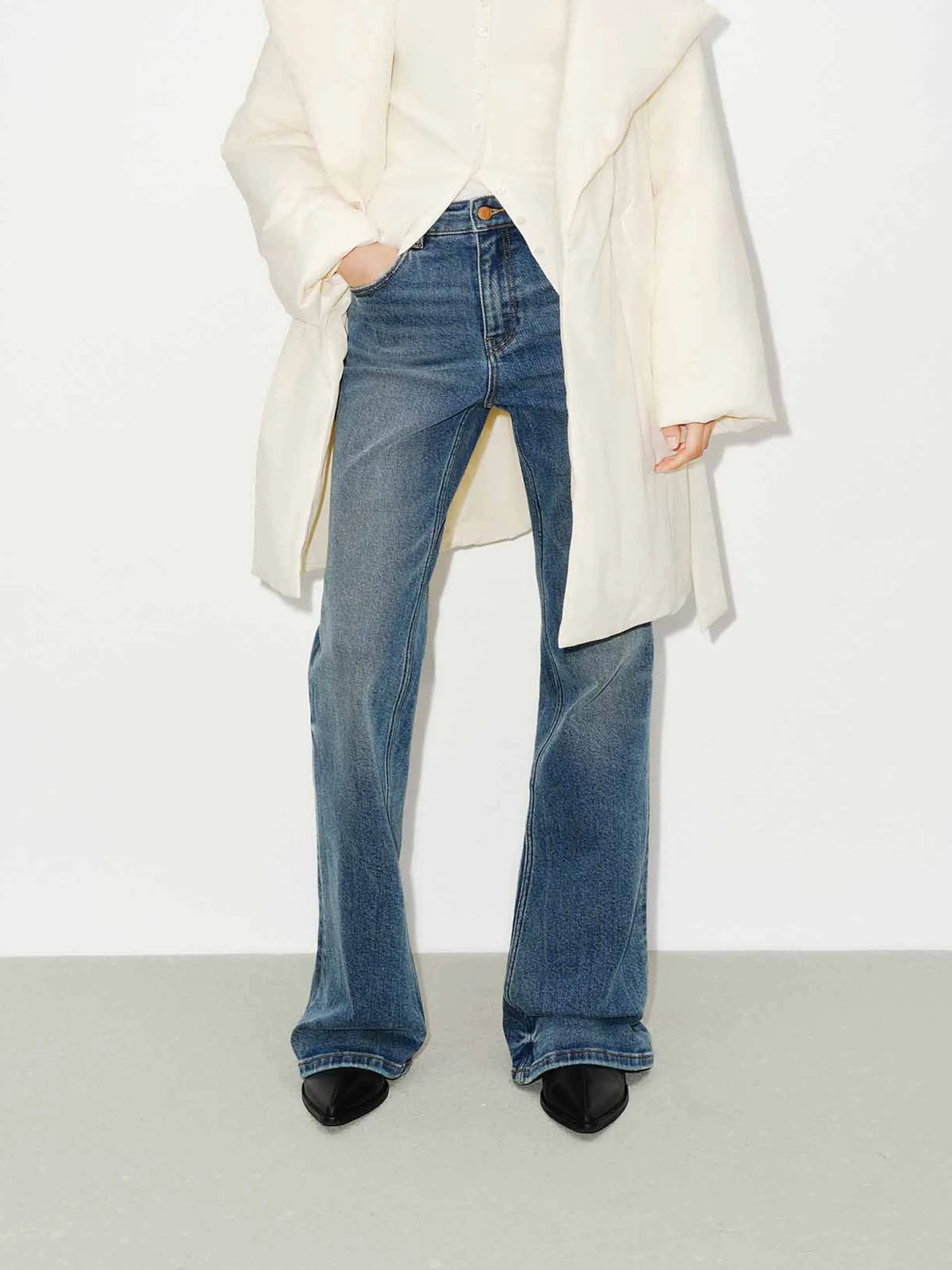 Straight Cotton Blend Jeans Daily Attire Brunch Outfit Summer Vibes Versatile