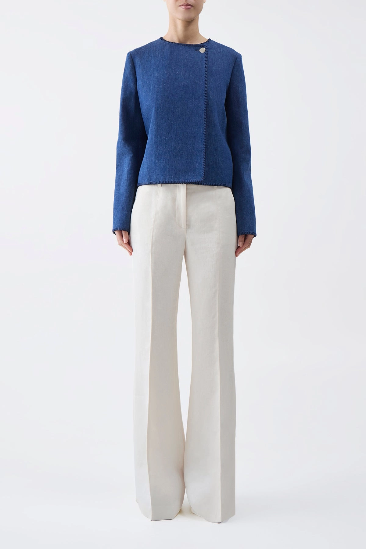 Wyn Jacket in Recycled Cotton Linen Denim Functional Layer Piece Windproof Material