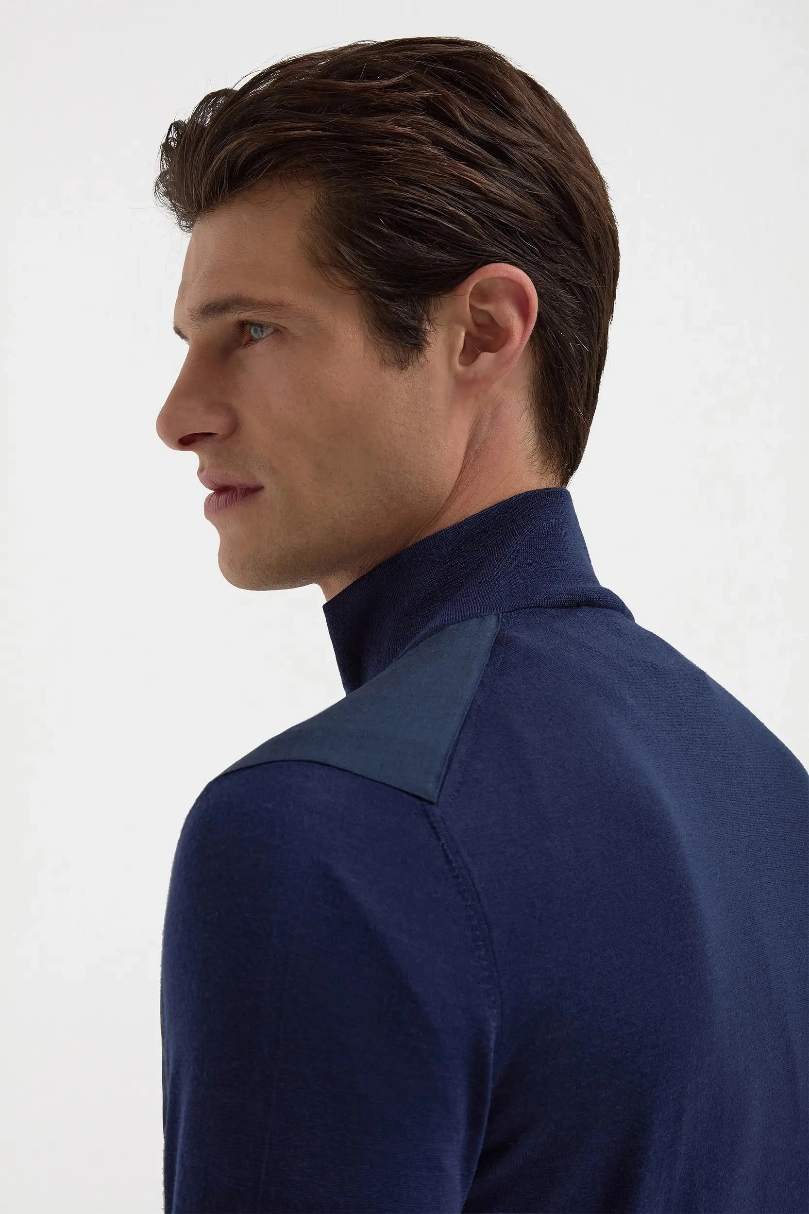 Blue wool & knit bomber - Made in Italy Timeless Pick