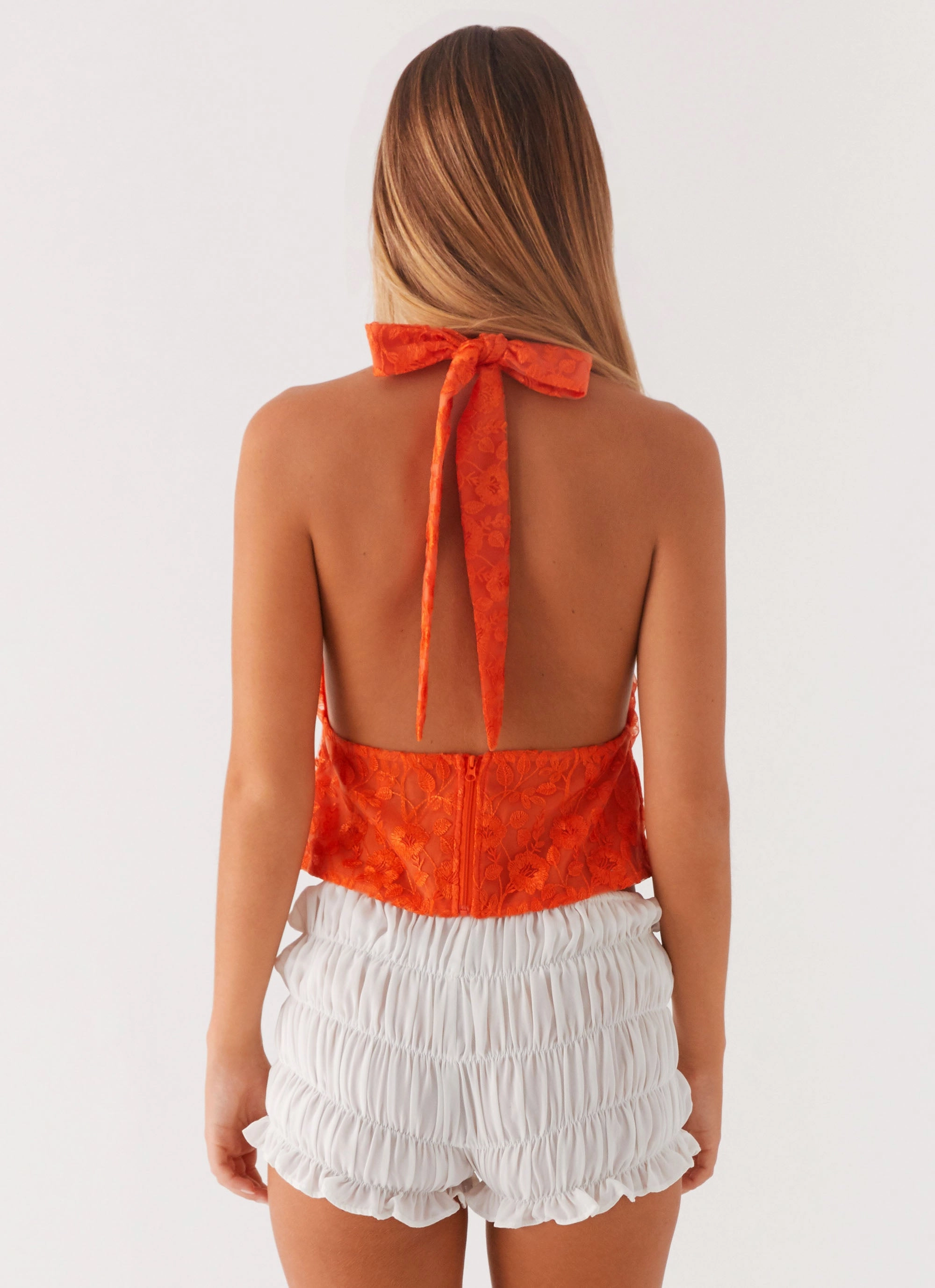 Yarn Dyed Colorfastness Wick Effect Best Self Top - Orange Floral