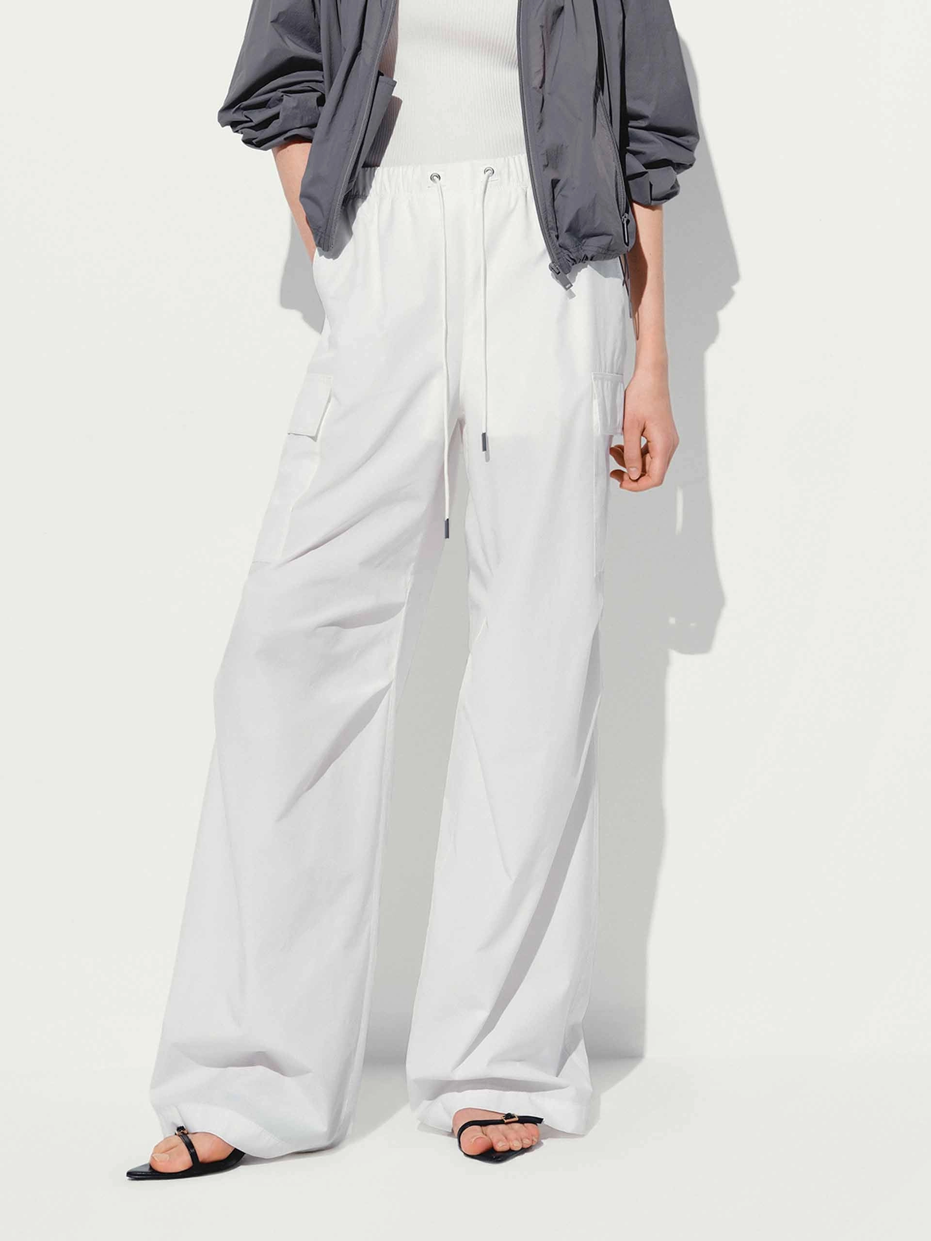 Dressy look Side Pockets Cargo Pocket Drawstring Pants