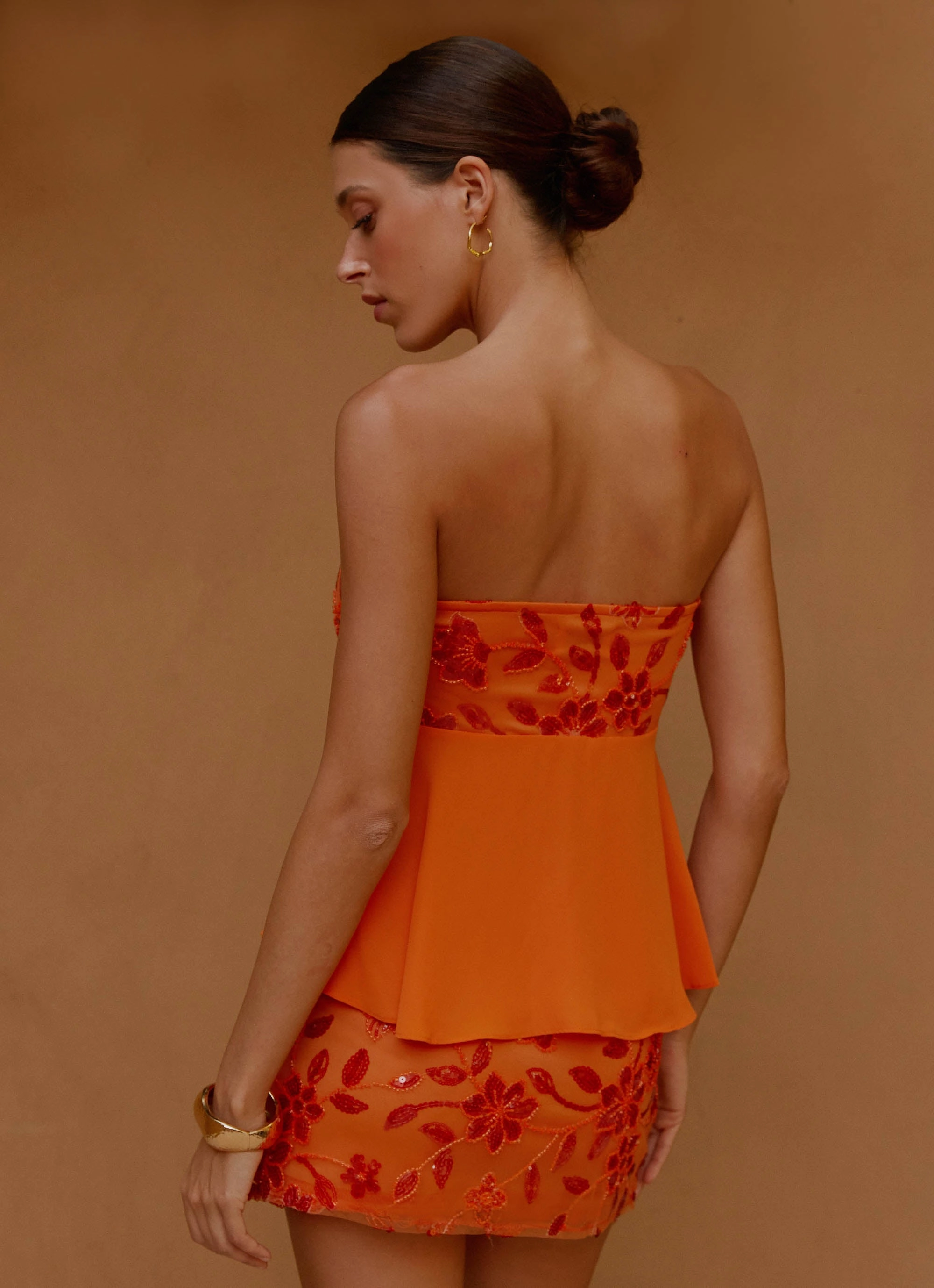 Kenya Beaded Halter Top - Orange Counter - measure - ready Artistic - appealing