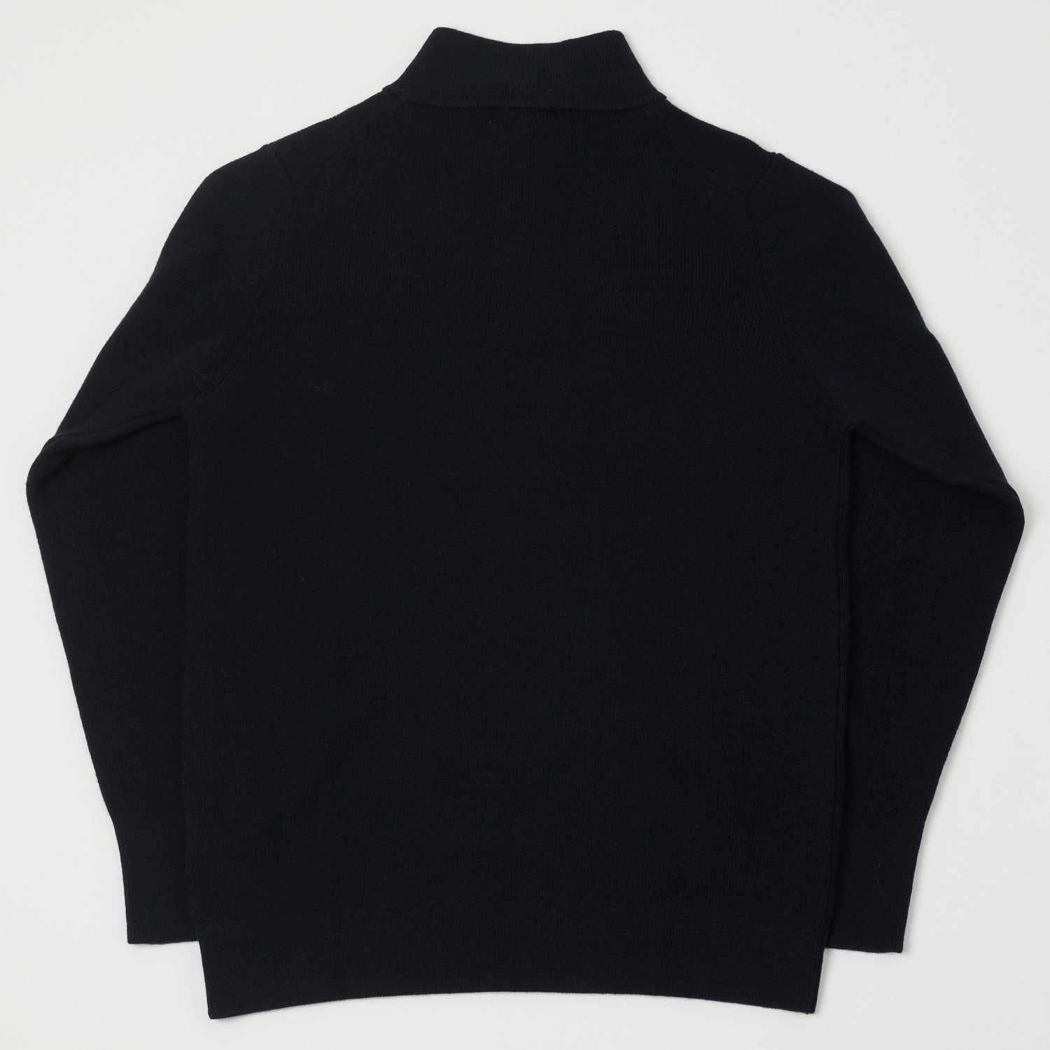 Merz b. Schwanen 'Good Basics' Merino Wool Quarter Zip Pullover - Dark Navy AntiSnag Yarn Technology Quick Fit