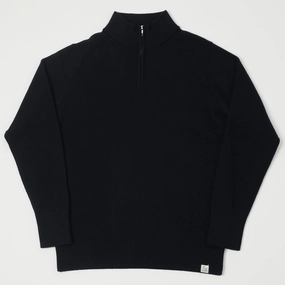 Day Layer Merz b. Schwanen 'Good Basics' Merino Wool Quarter Zip Pullover - Dark Navy