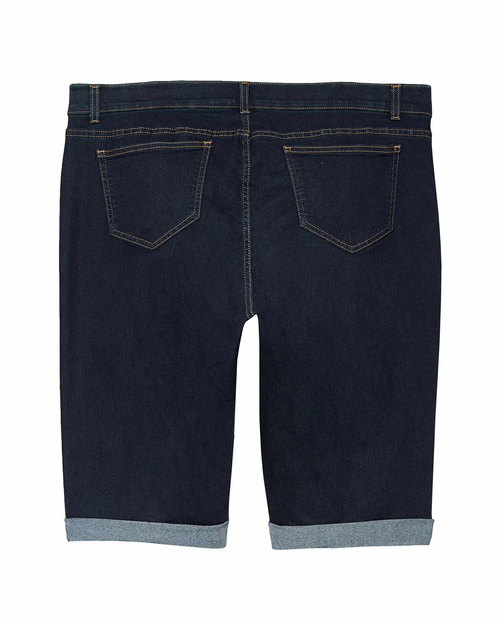 Bradford Cuffed Bermuda Short | Dark Wash Breathable Work Meeting Relaxed Style Chill Attire