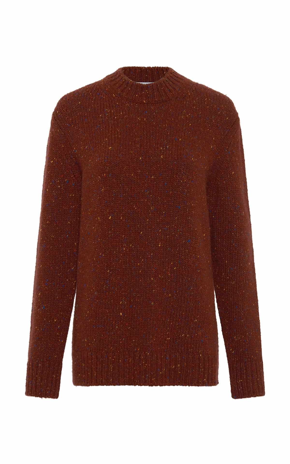 Antibacterial Treatment MultiDirectional Stretch Alfie Knit Sweater in Burnt Sienna Multi Speckle Cashmere