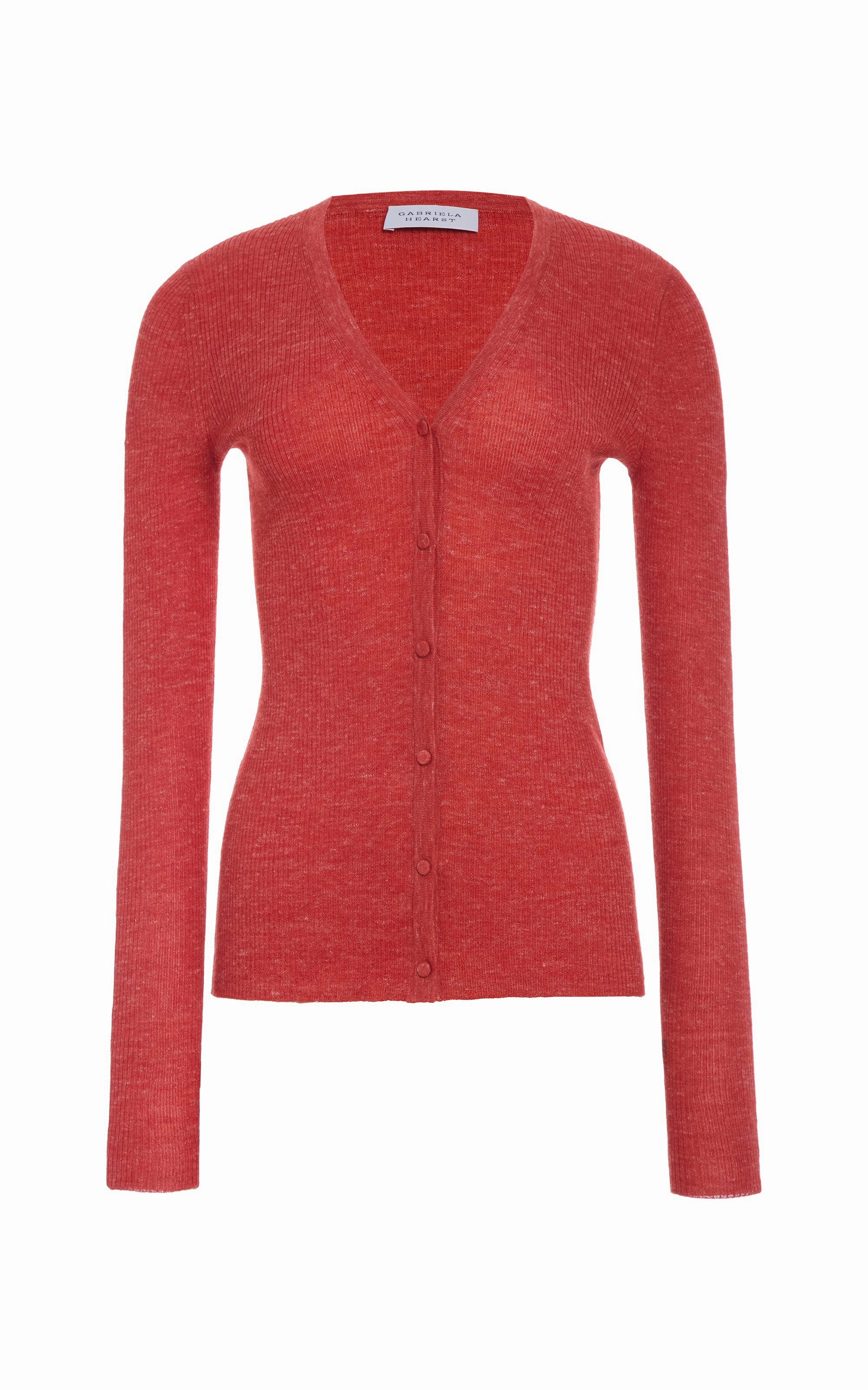 Calm Tones Aiste Knit Cardigan in Antelope Orange Cashmere Silk with Hemp