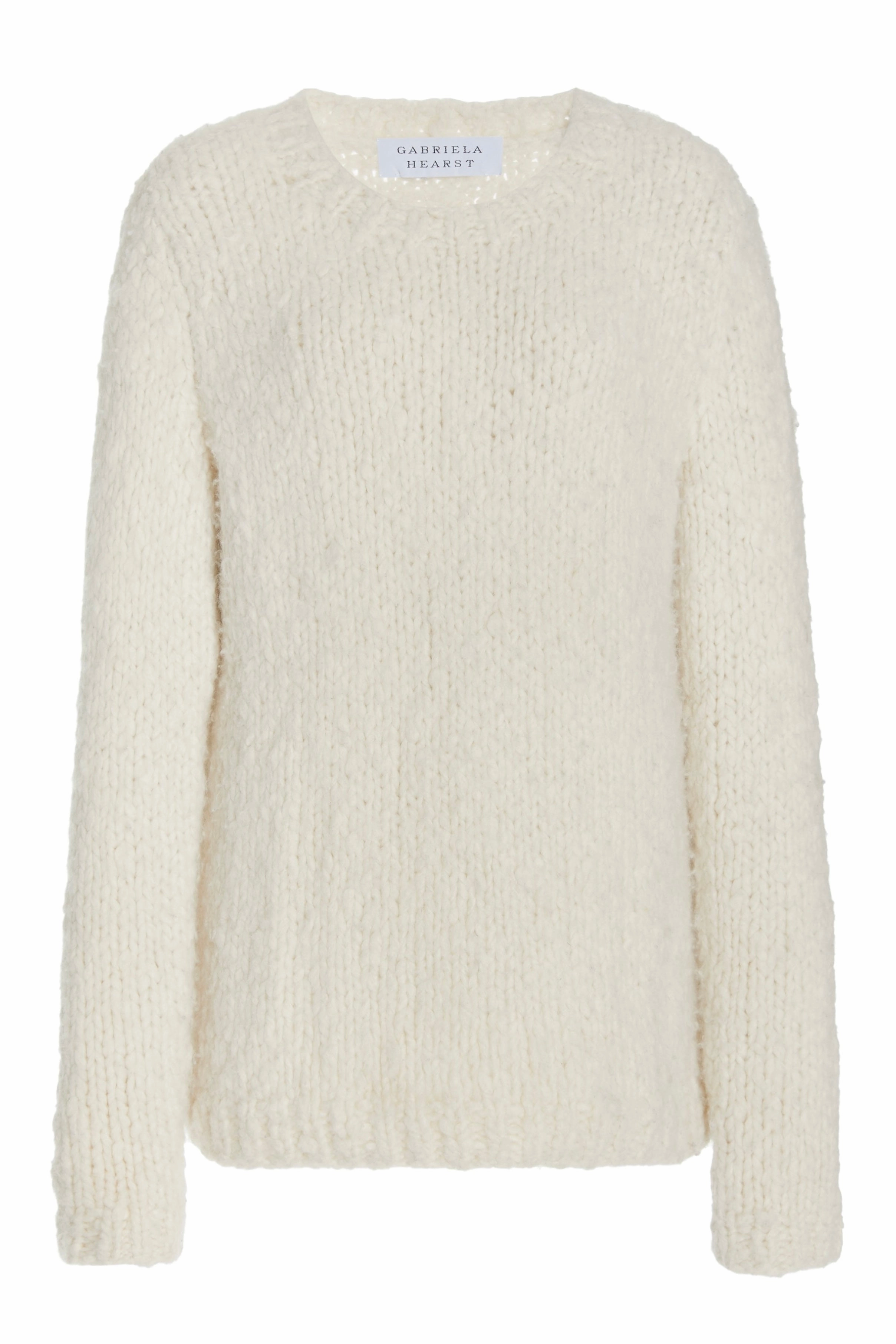 Lawrence Knit Sweater in Ivory Welfat Cashmere Urban Warmth Lightweight Open Weave