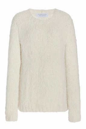 Lawrence Knit Sweater in Ivory Welfat Cashmere Lightweight Material