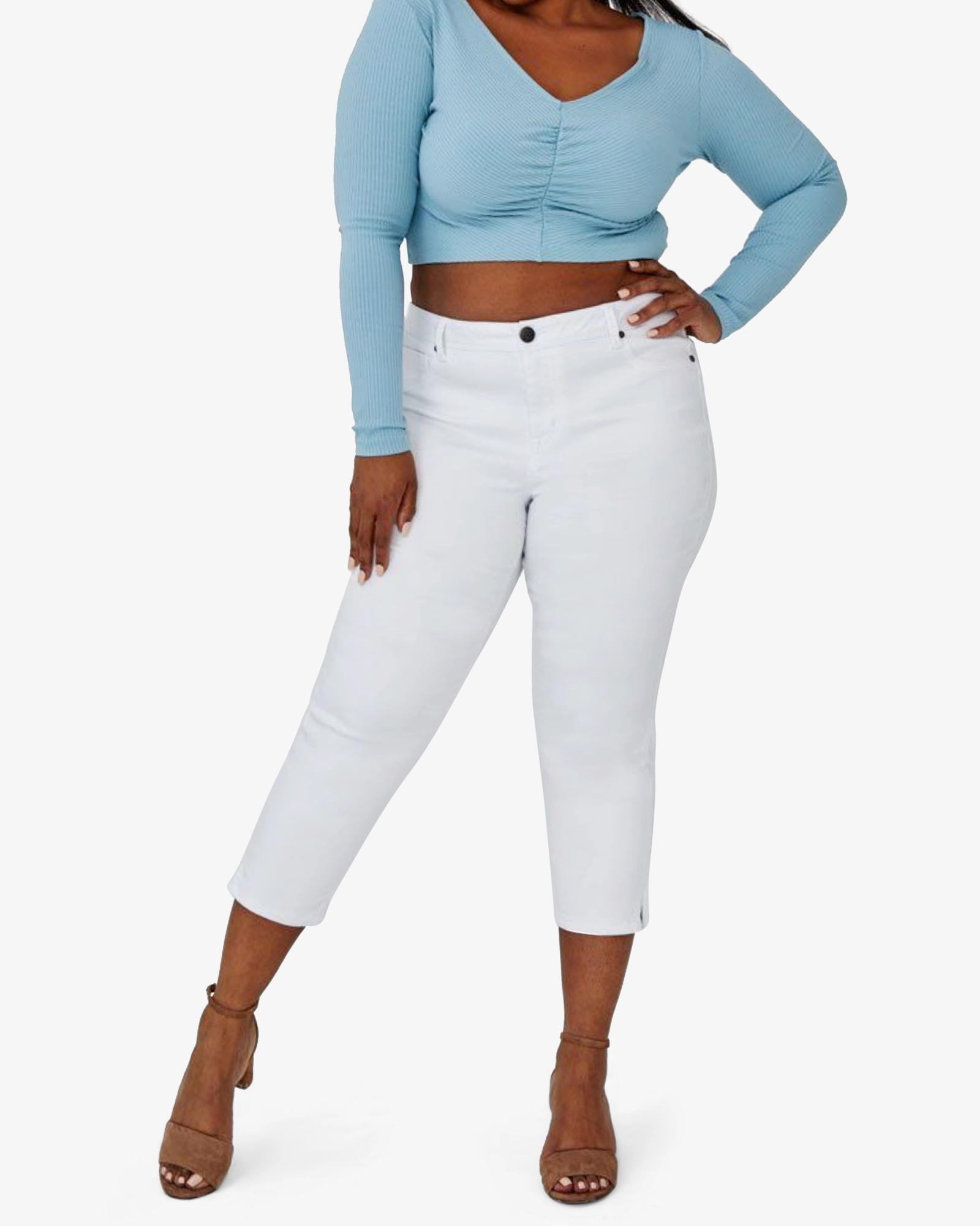 Maggy Cropped Skinny Jean | White Sustainable Road Trip