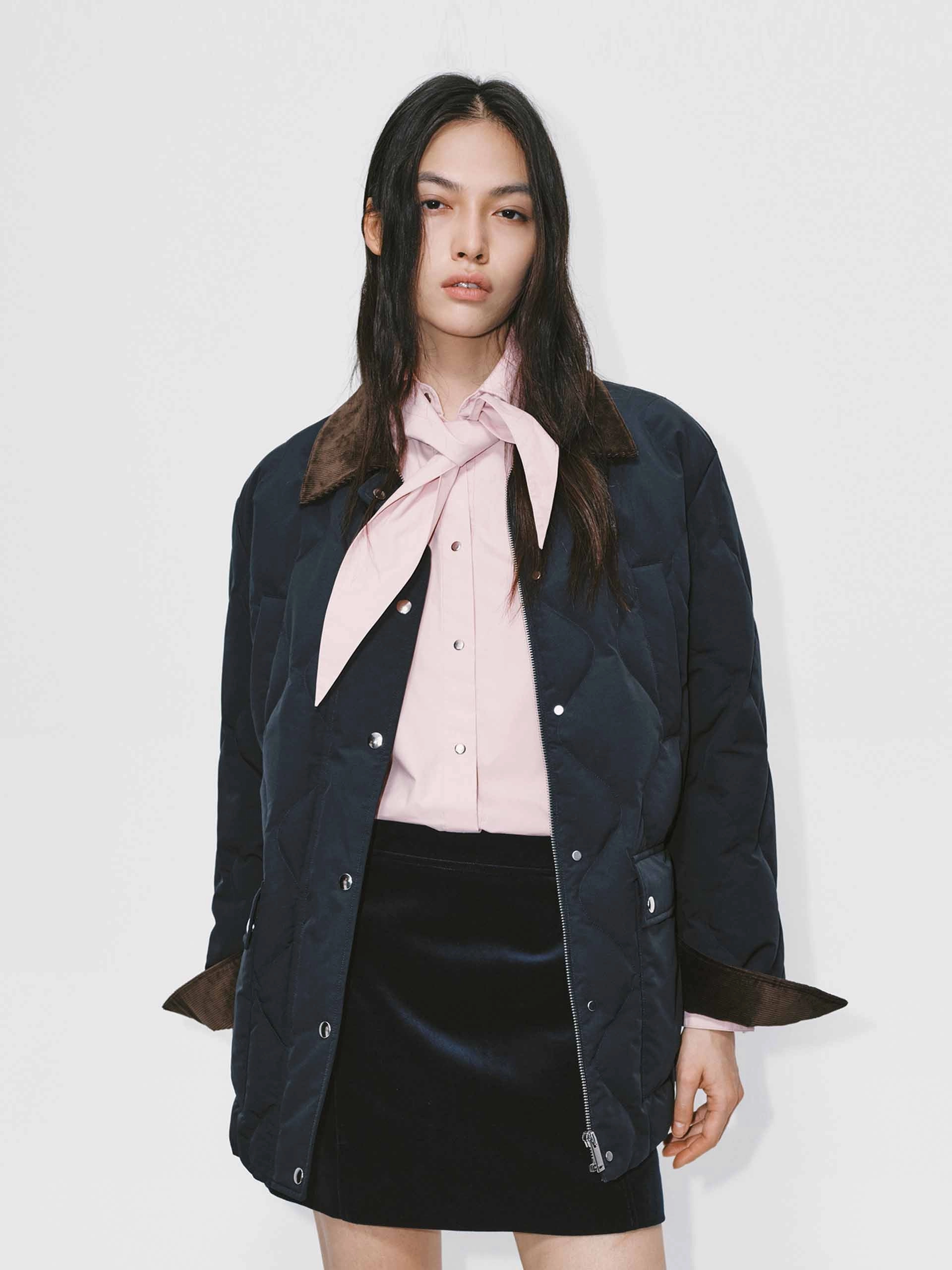 Comfy Fit Piece Elastic Hem Adjustment Fur Collar Down Jacket