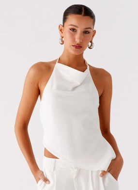 Strategic Perforations Fire - control - integrated Delong Backless Linen Top - White