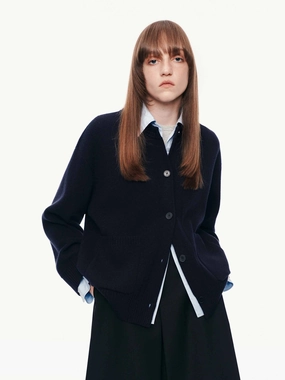 Layered Trim Knit Cardigan Chafe Free