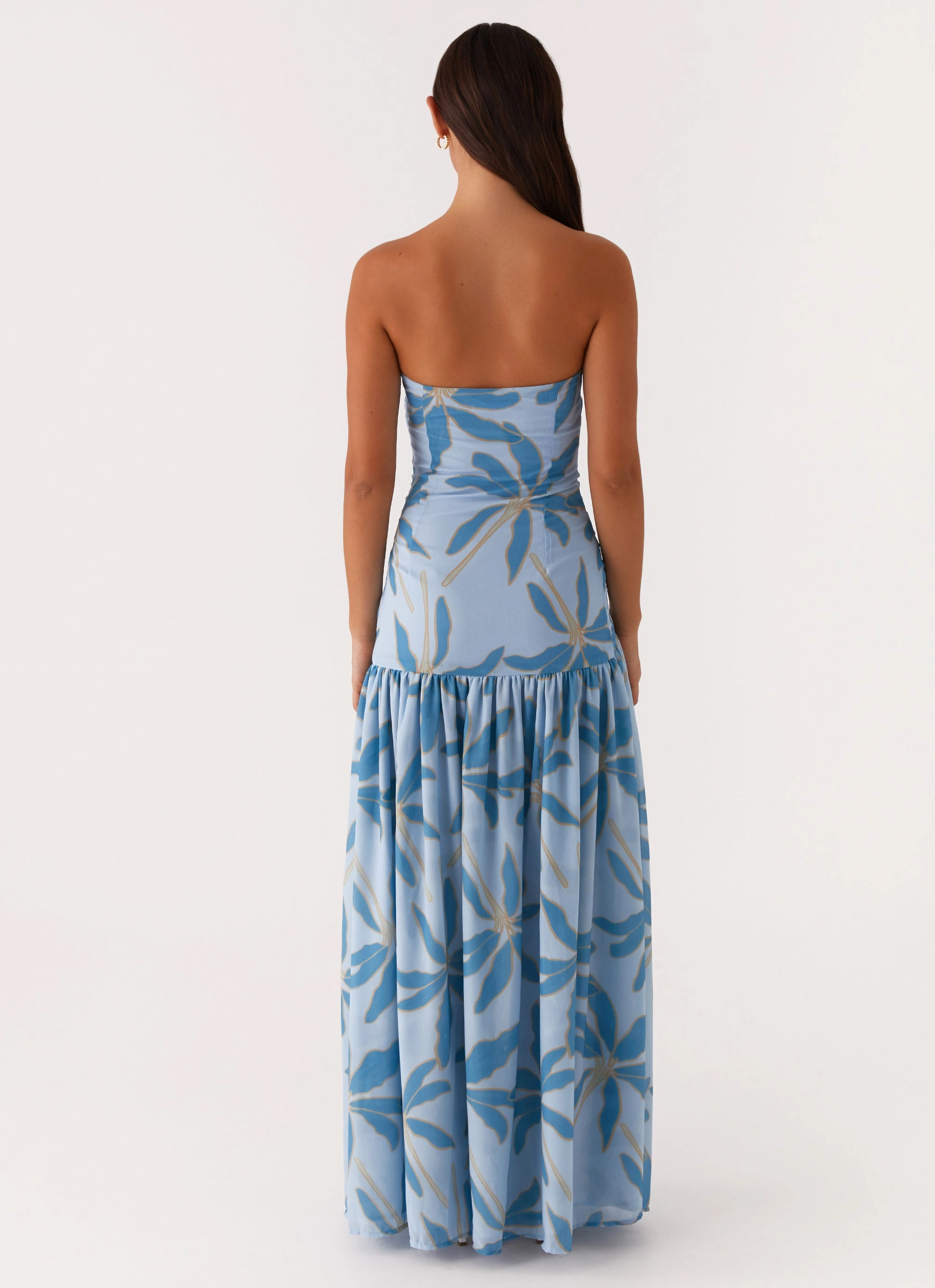 Eden Strapless Maxi Dress - Opulent Blue Holiday-Party Minimalist fit-and-flare