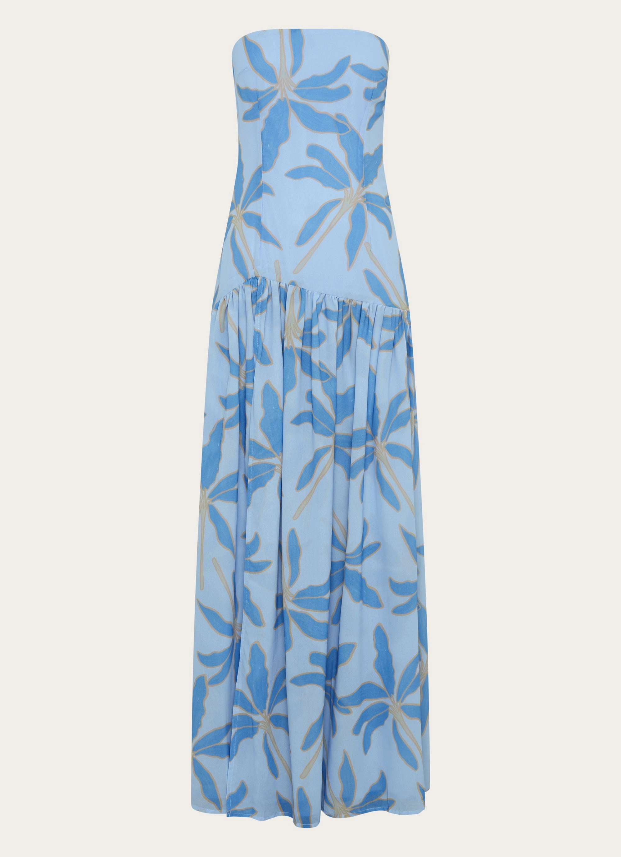 Eden Strapless Maxi Dress - Opulent Blue Flow Sleeve