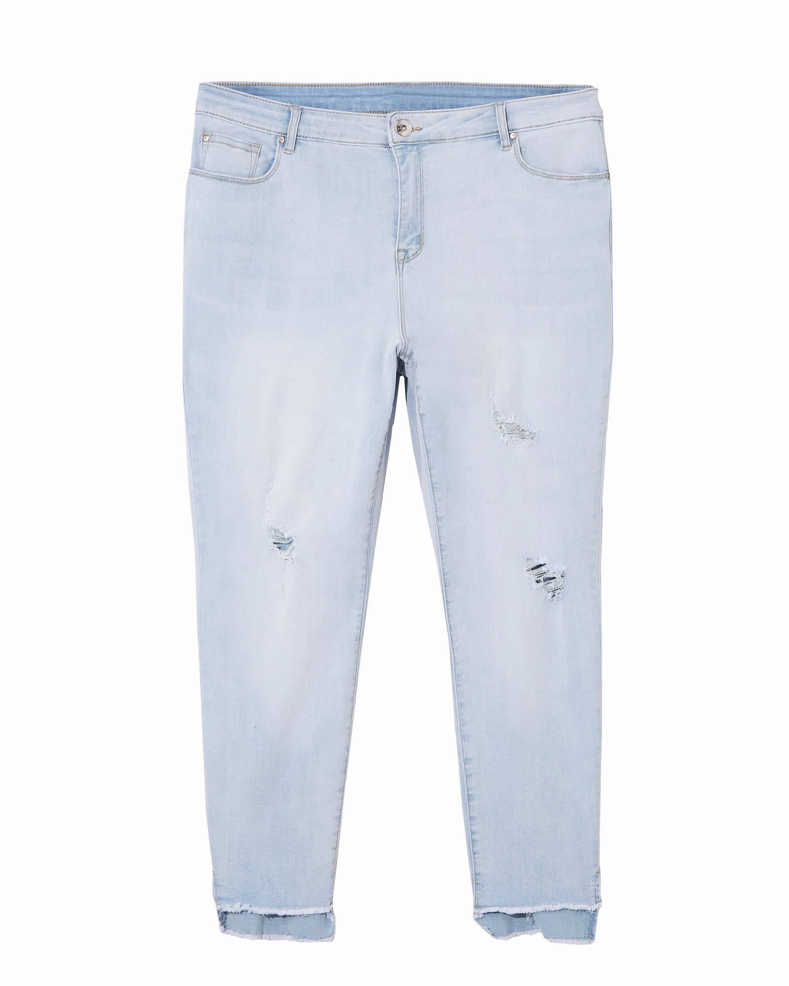 Hampton Destructed Skinny Jean with Step Hem | Light Wash Outfit Formula