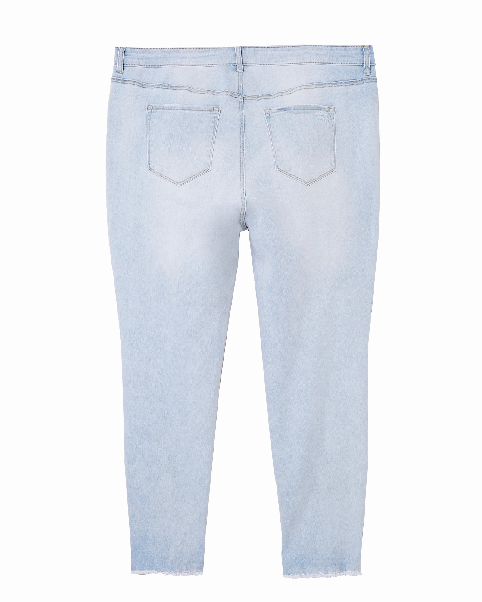 Spring Mood Brunch Outfit Formal Casual Comfort Hampton Destructed Skinny Jean with Step Hem | Light Wash