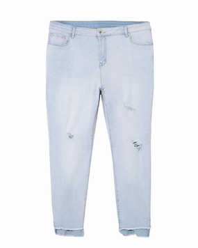 Hampton Destructed Skinny Jean with Step Hem | Light Wash Outfit Formula