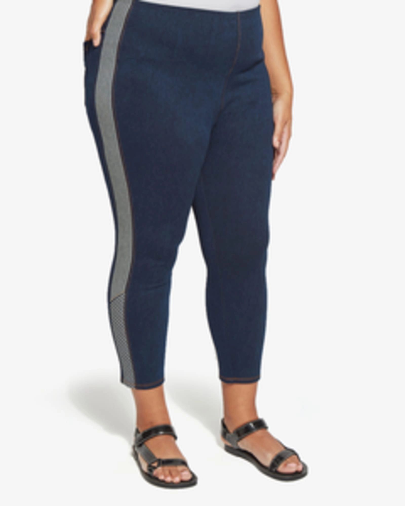 Saturday Crop Legging | Dark Wash Cool Outfitters abrasion resistant coating