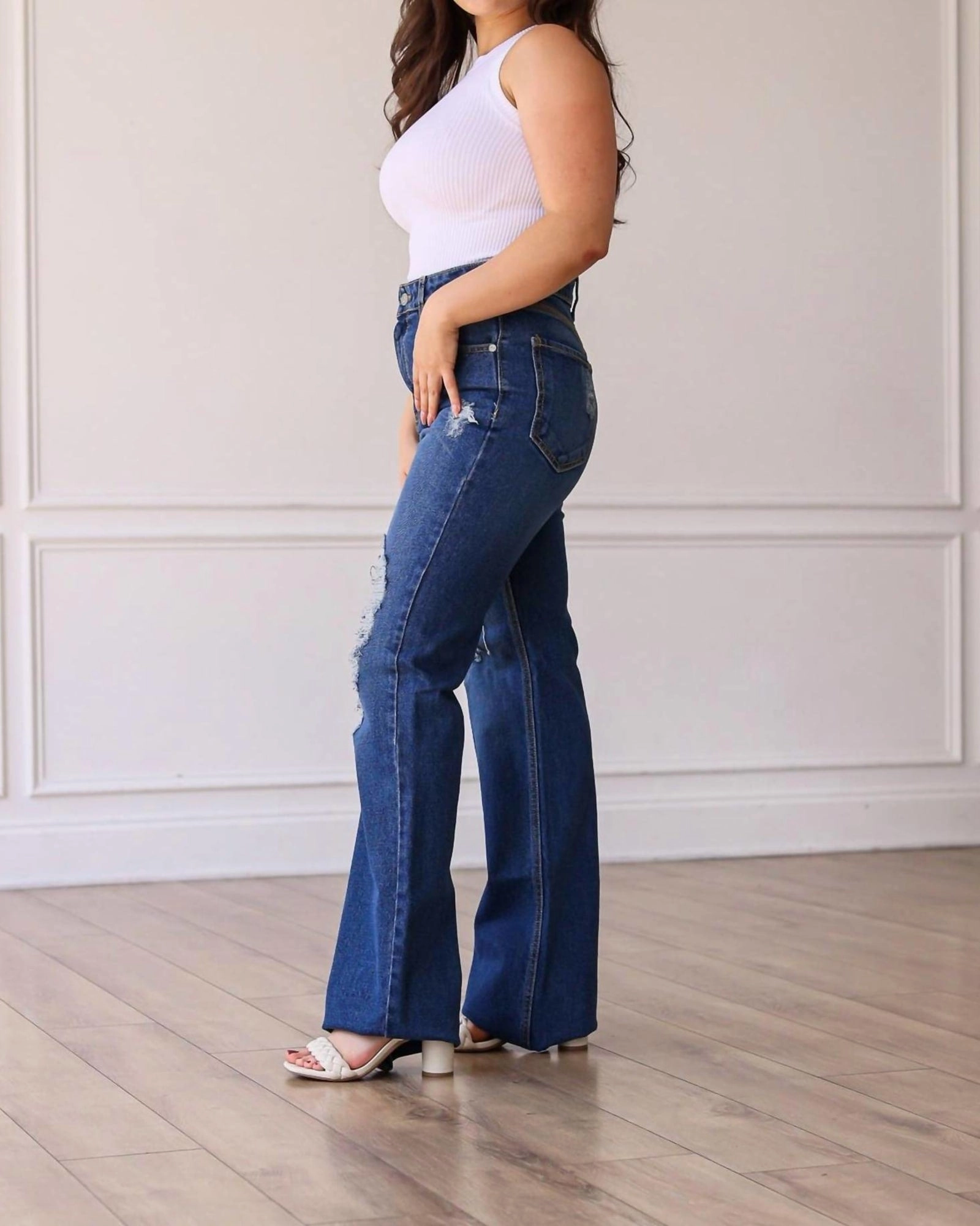 On The Move Stylish Silhouette Mid Rise Straight Leg Denim In Medium Wash | Medium Wash