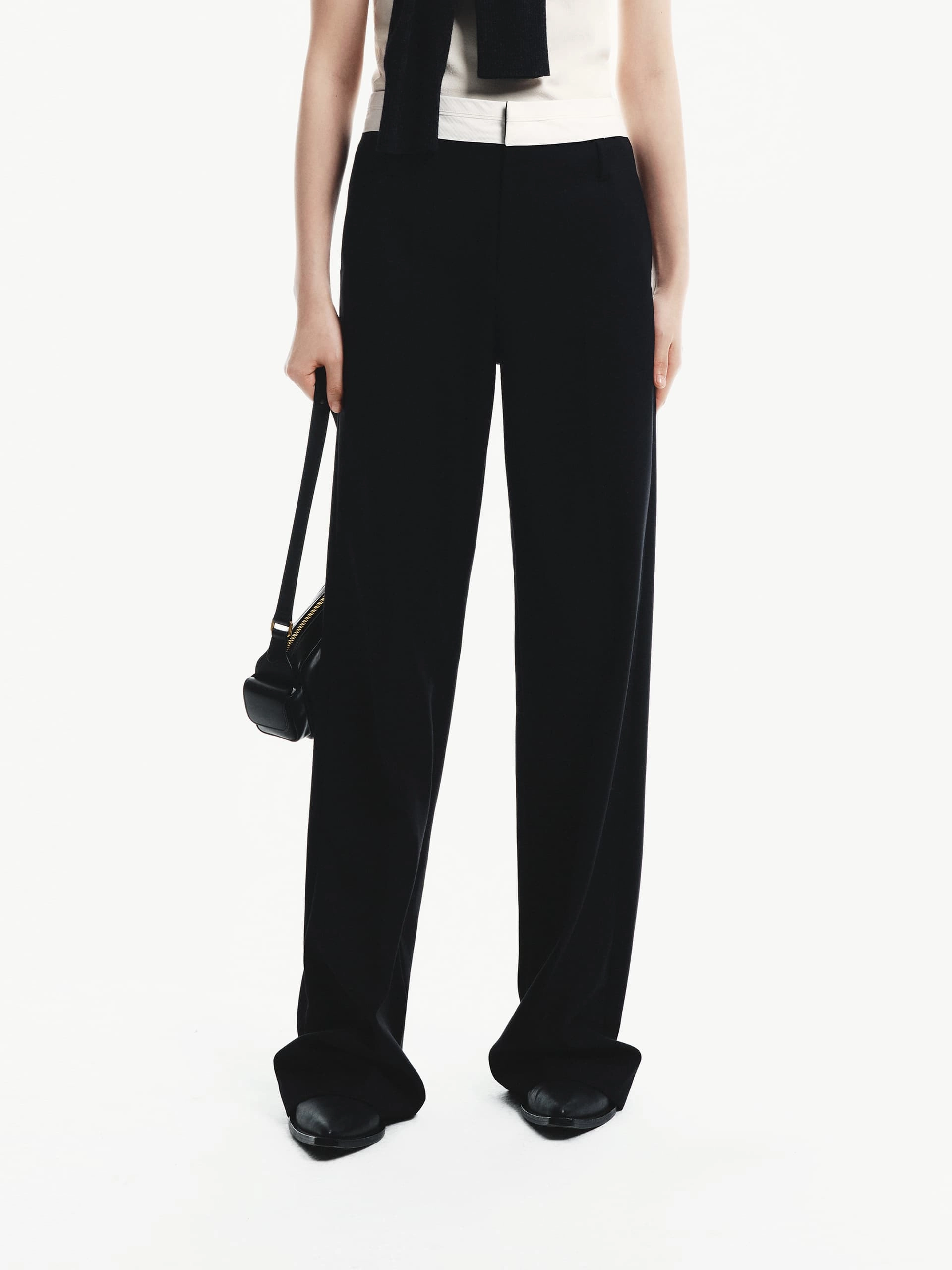 Practical Look Contrast Detail Tailored Pants