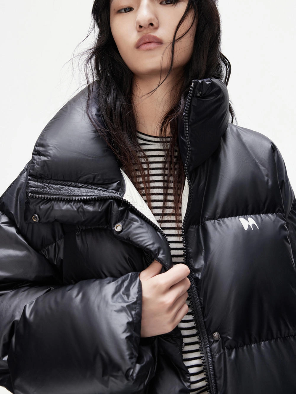 AntiPilling Finish Layered Neckline Quilted Down Jacket