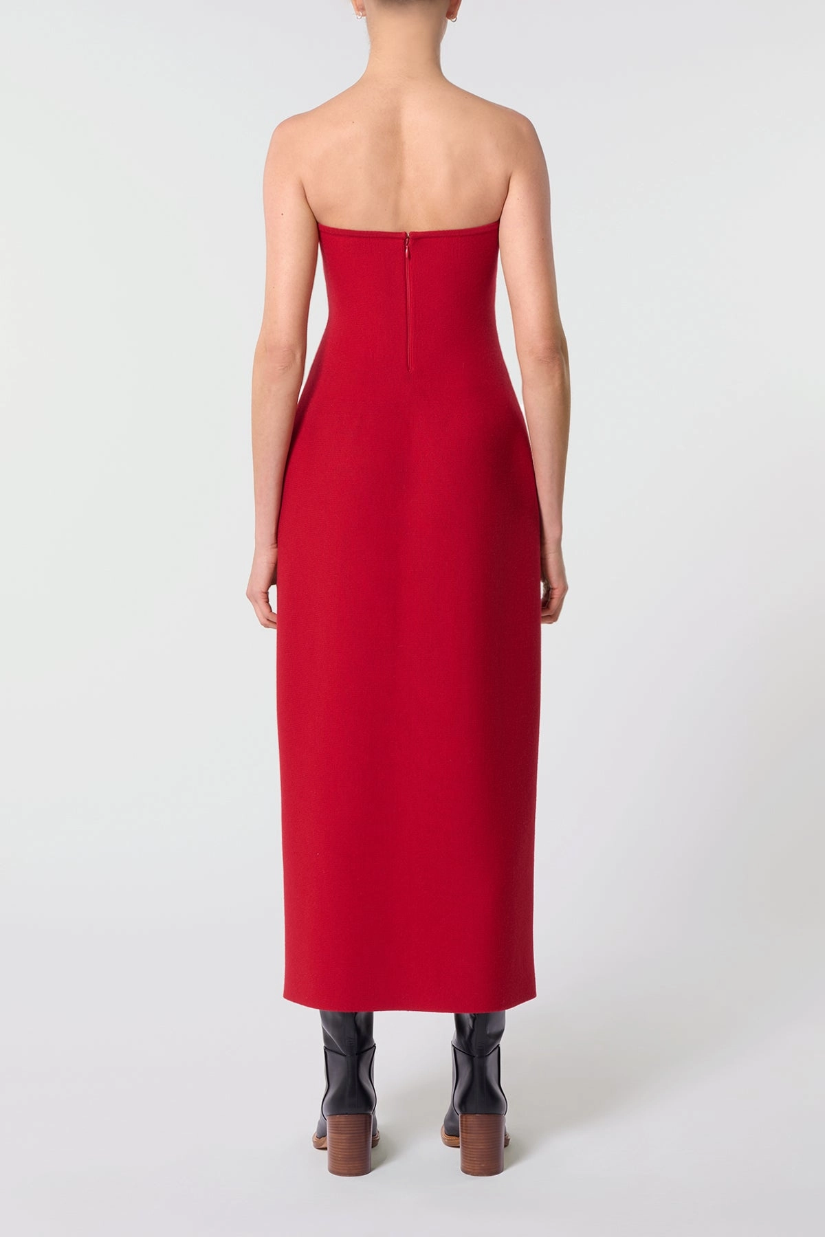 Quick Dry Knitwear Daily Casual Immanuel Knit Maxi Dress in Scarlet Red Merino Wool