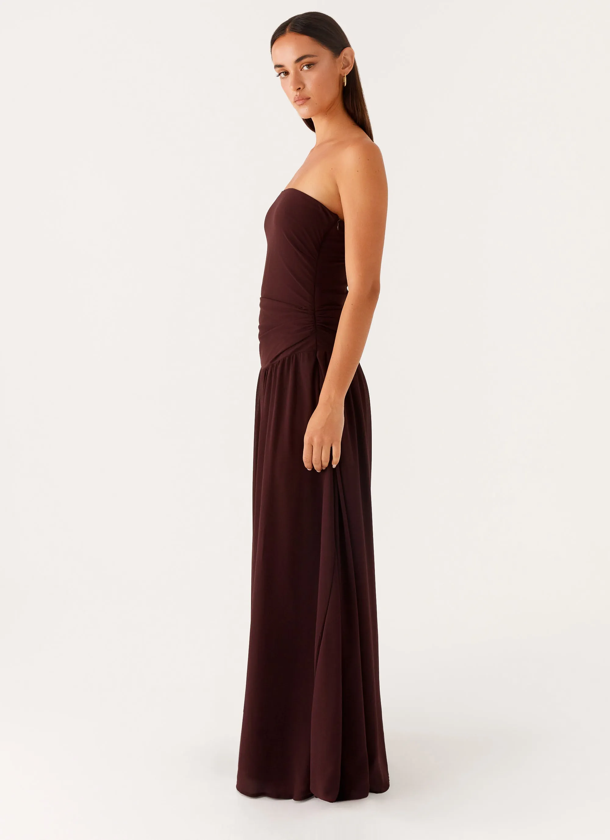 Covia Strapless Maxi Dress - Dark Chocolate summer look Plus Fit