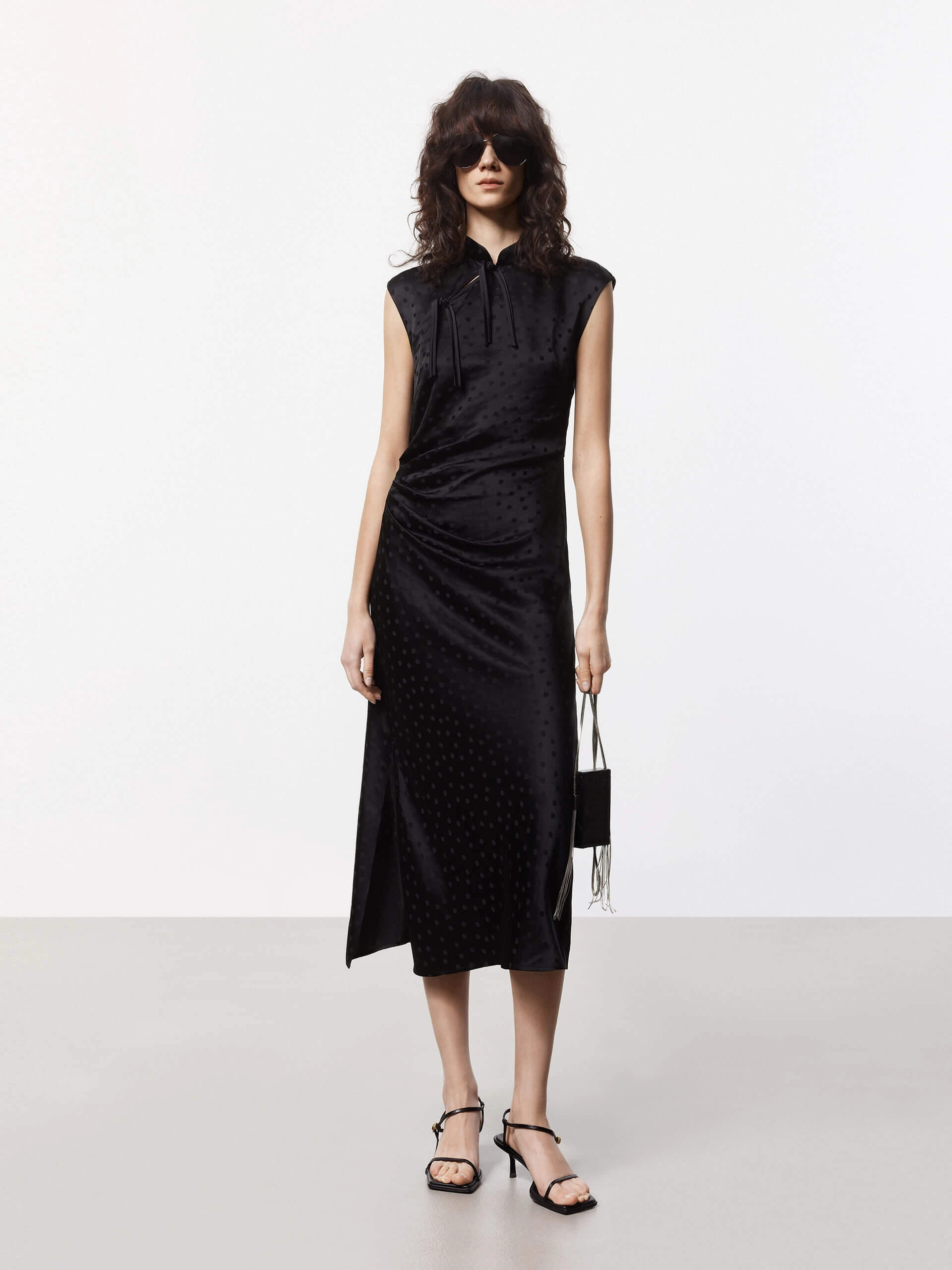 Silk Blend Pleated Dress Chic Ensemble