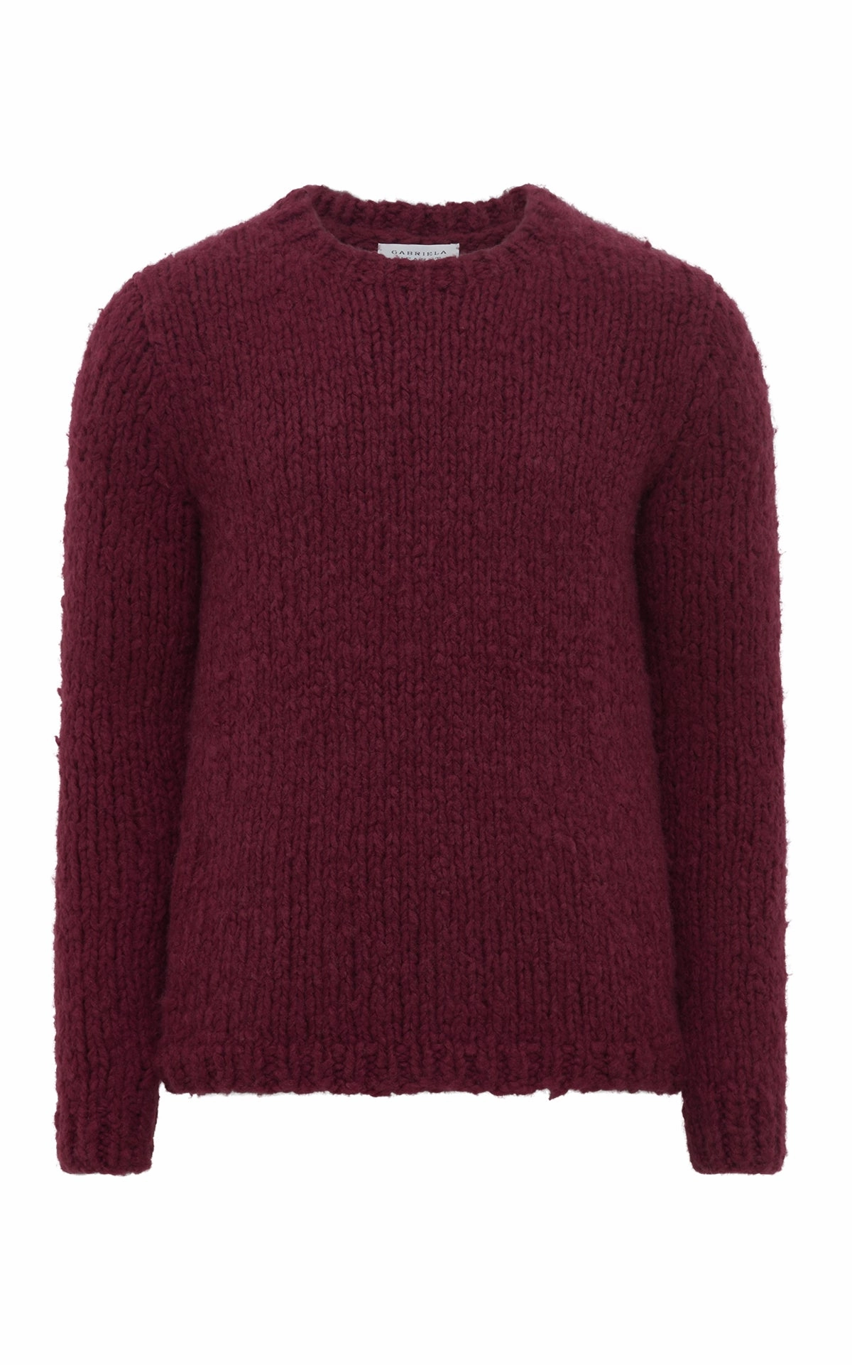 Lawrence Knit Sweater in Bordeaux Welfat Cashmere ribbed texture