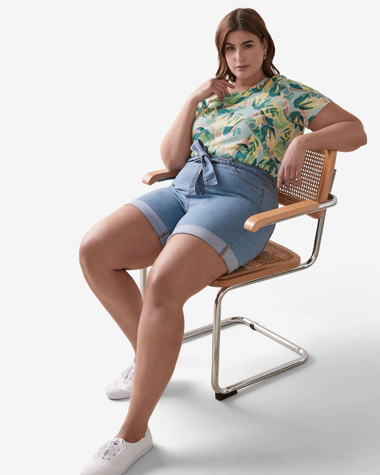 Elena Belted Shorts | Light Wash All Round Piece Tailored Design