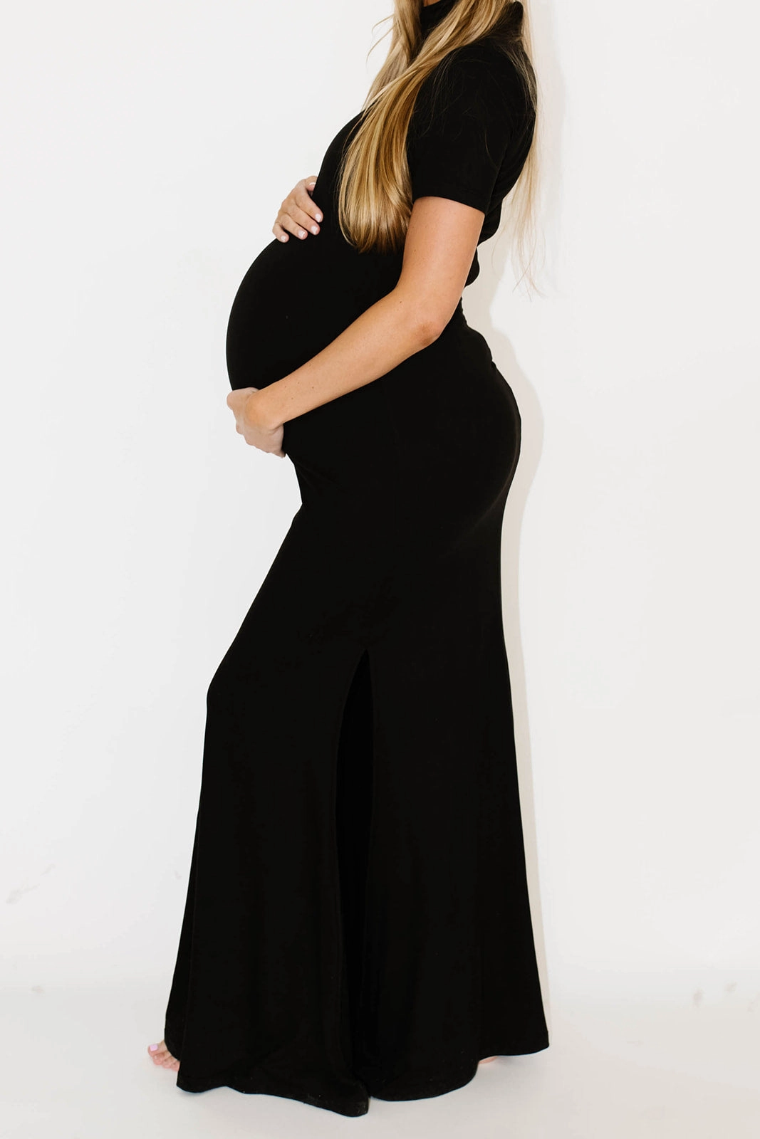 Balanced Tones tailored look Ellis Maxi Dress in Black - Bump Friendly *Final-Sale*
