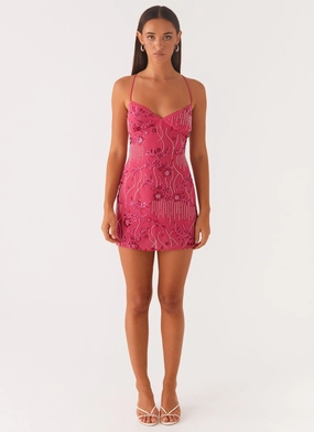 Vietta Sequin Cami Mini Dress - Fuchsia Urban Minimalism Cool Texture