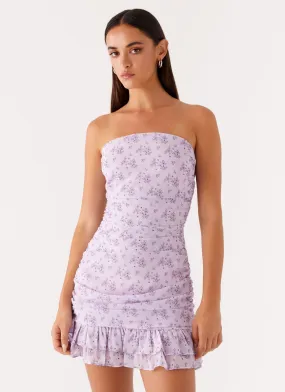 Relaxed Waist Fit Light material Ember Mini Dress - Lavender Meadow