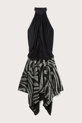 Clean Tone Embroidered Strapless Dress