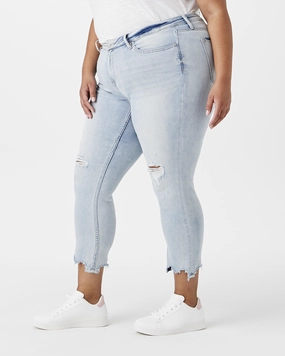 Smart Casual Emelia Mid-Rise Destructed Jean | Light Blue