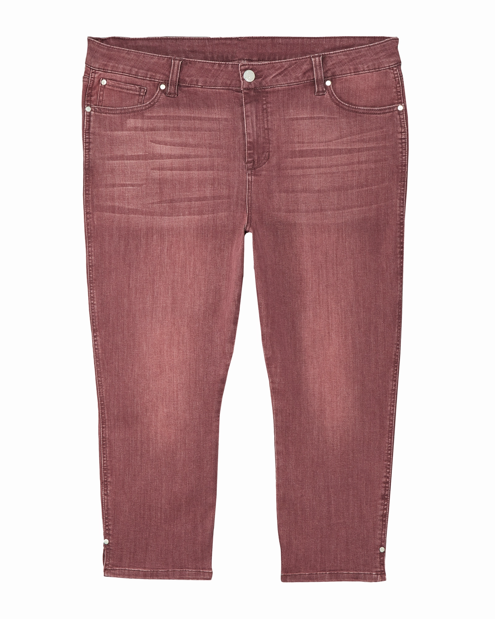 Empire Capri with Side Slit and Rivet Detail | Purple Luxury Textured Athlete Fit Morning Stroll Outdoor Adventure Date Night