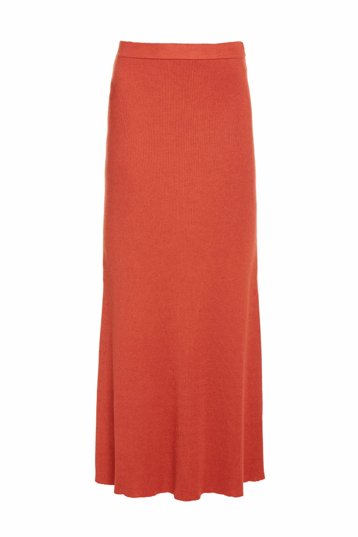 Anytime Fit HandLinked Seams Epper Knit Midi Skirt in Spice Cashmere Silk