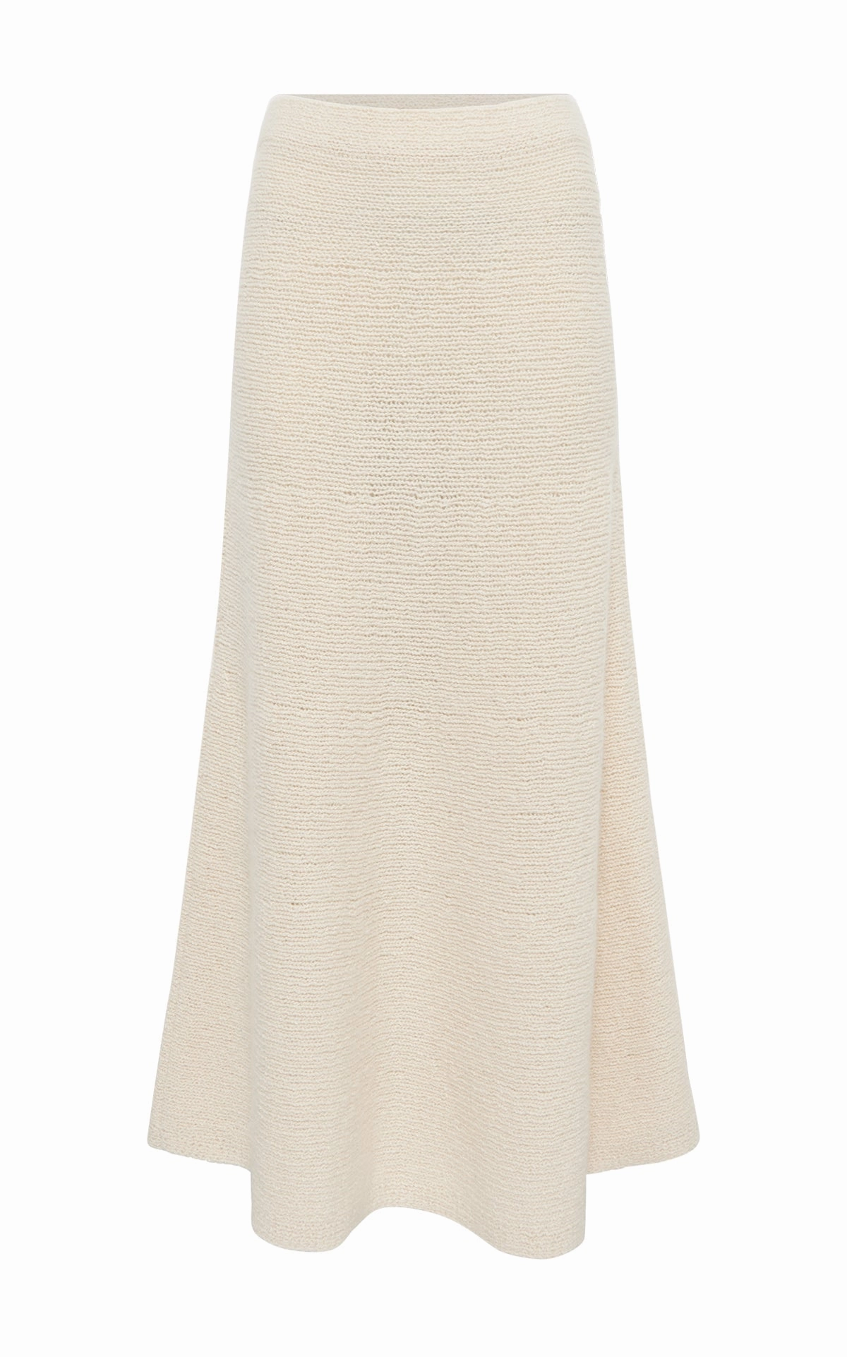 Ostara Knit Maxi Skirt in Ivory Cashmere Sustainable Fibers