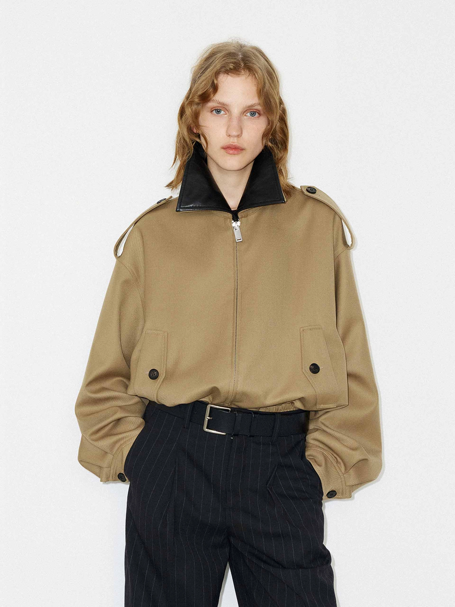 Wool Blend Loose Jacket Win Casual Edge