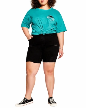 Nia Ripped Short | Black Sustainable Manufacturing Simple Comfort