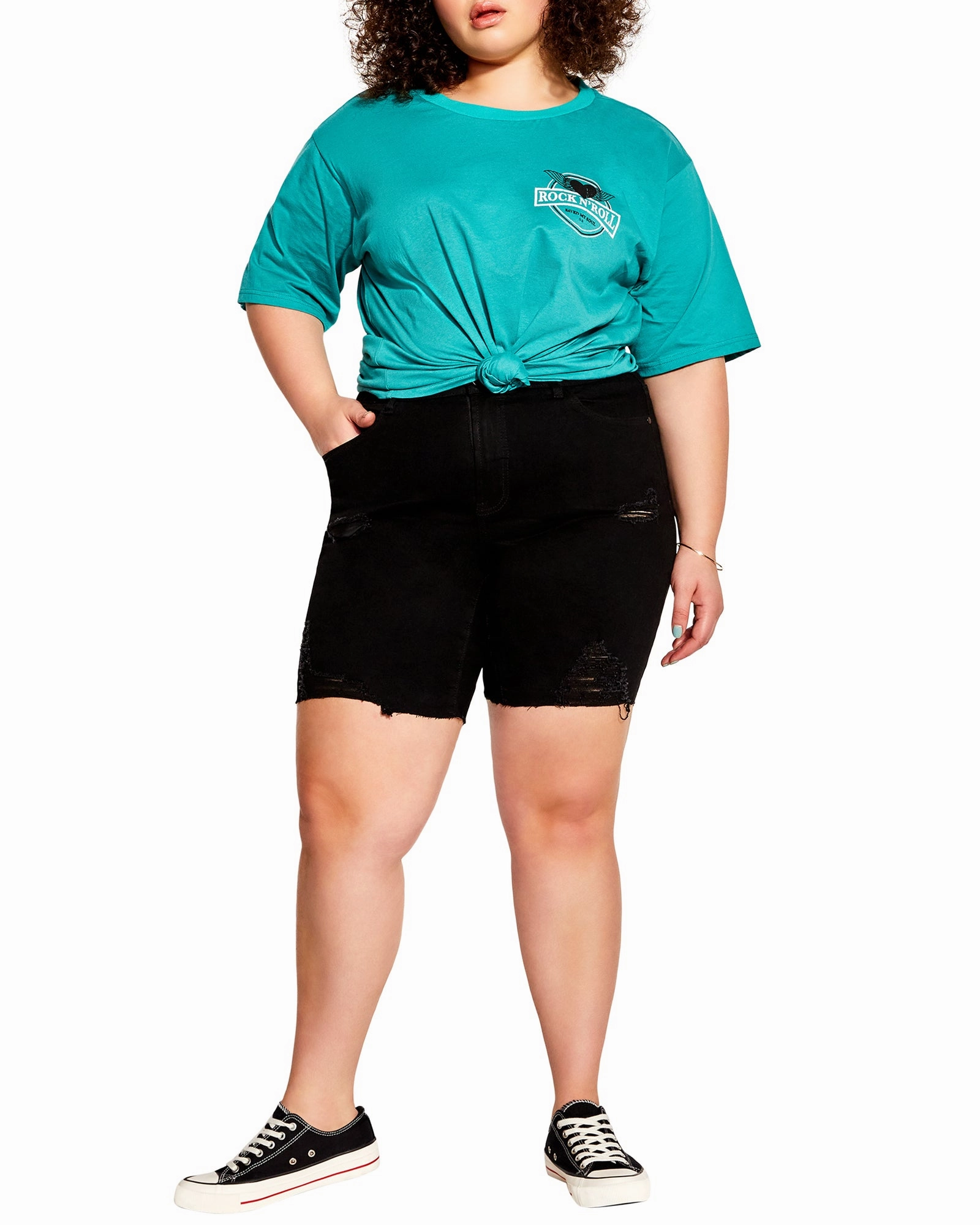 Nia Ripped Short | Black Sustainable Manufacturing Simple Comfort