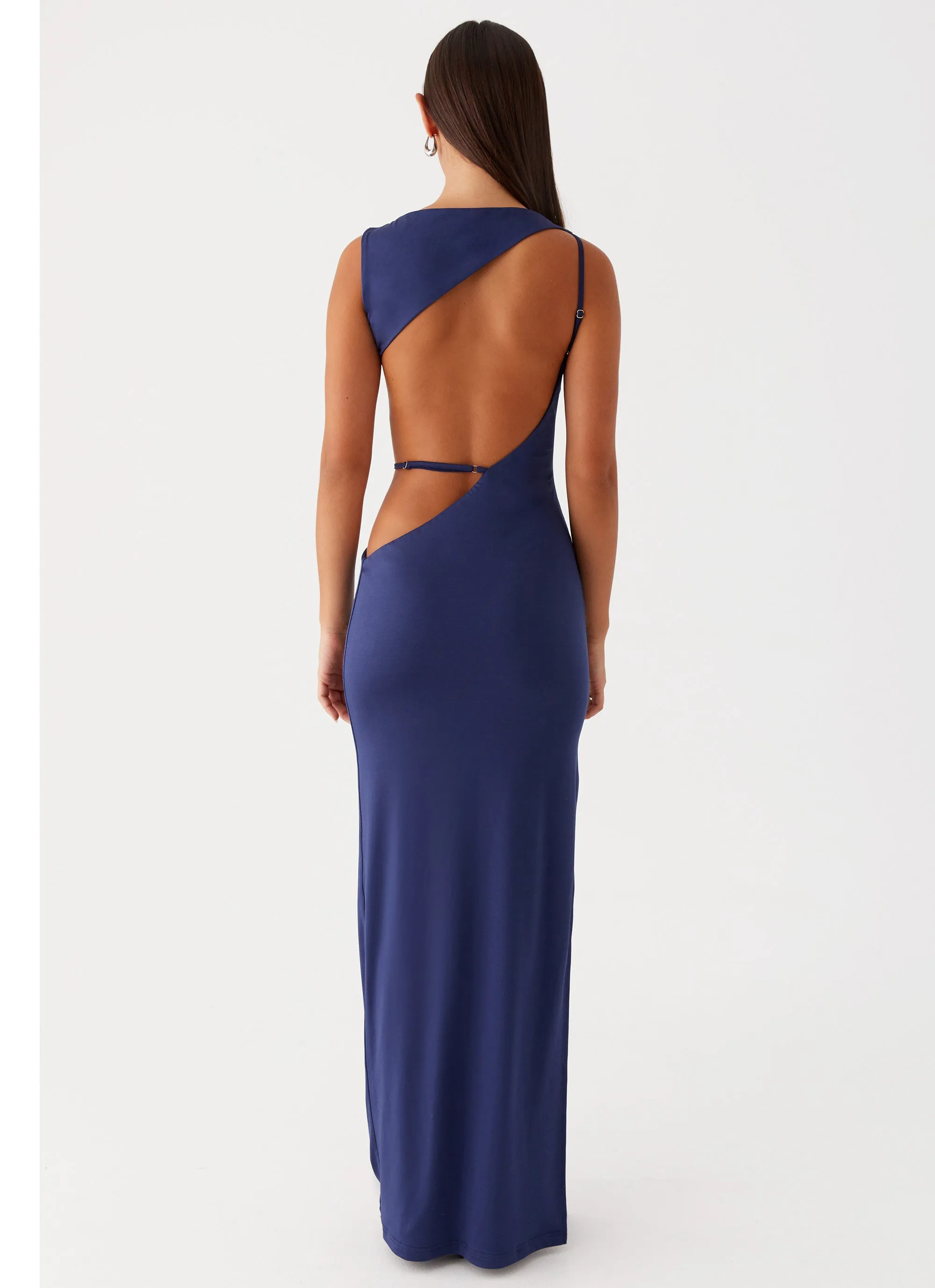 Sutton Maxi Dress - Navy Heart Glow EasyCareMaterial