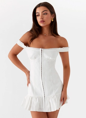 Luxe style Odessa Frill Mini Dress - White
