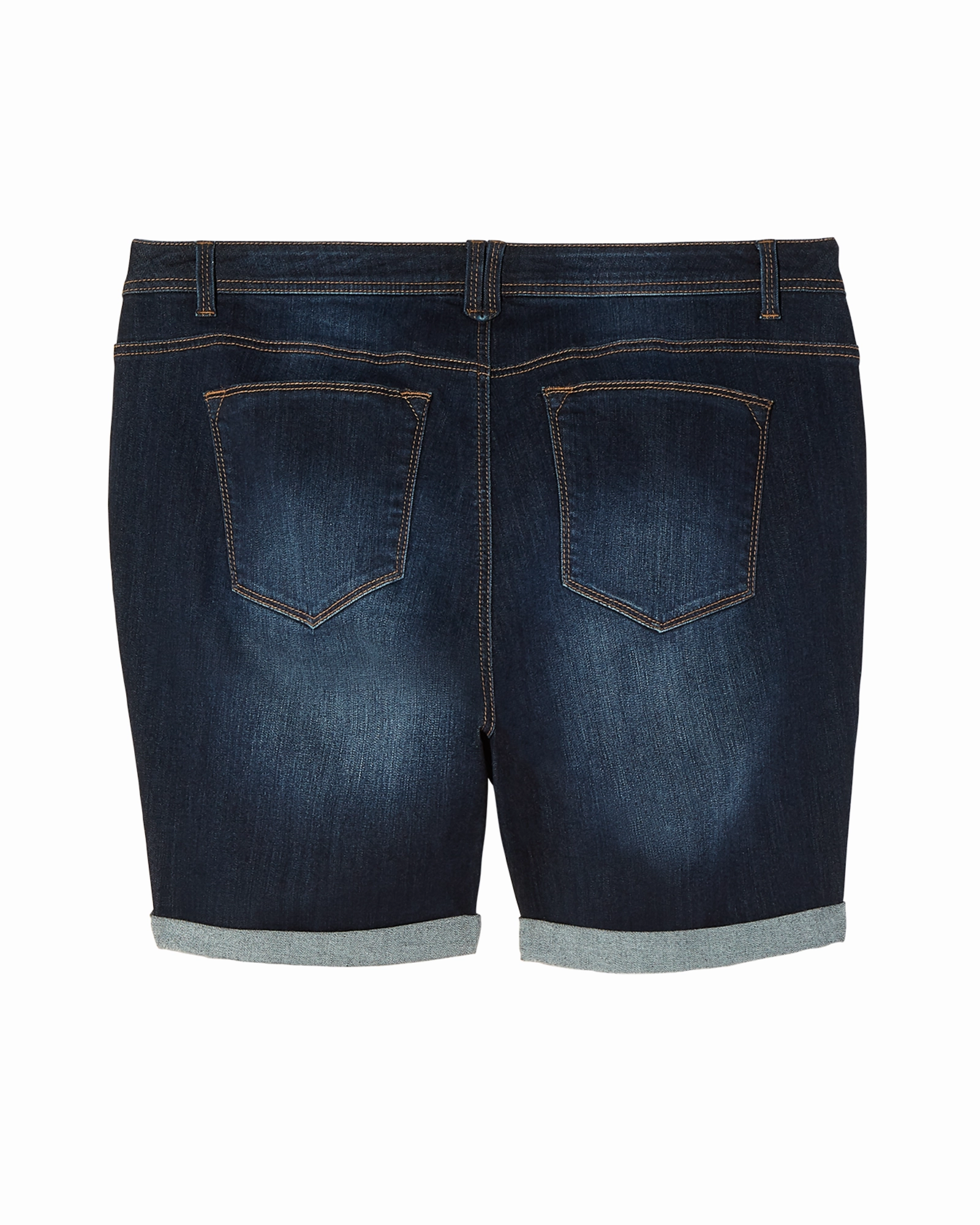 Everit Shorts with Rolled Hem | Dark Wash Easy Care UltraSoft Lining
