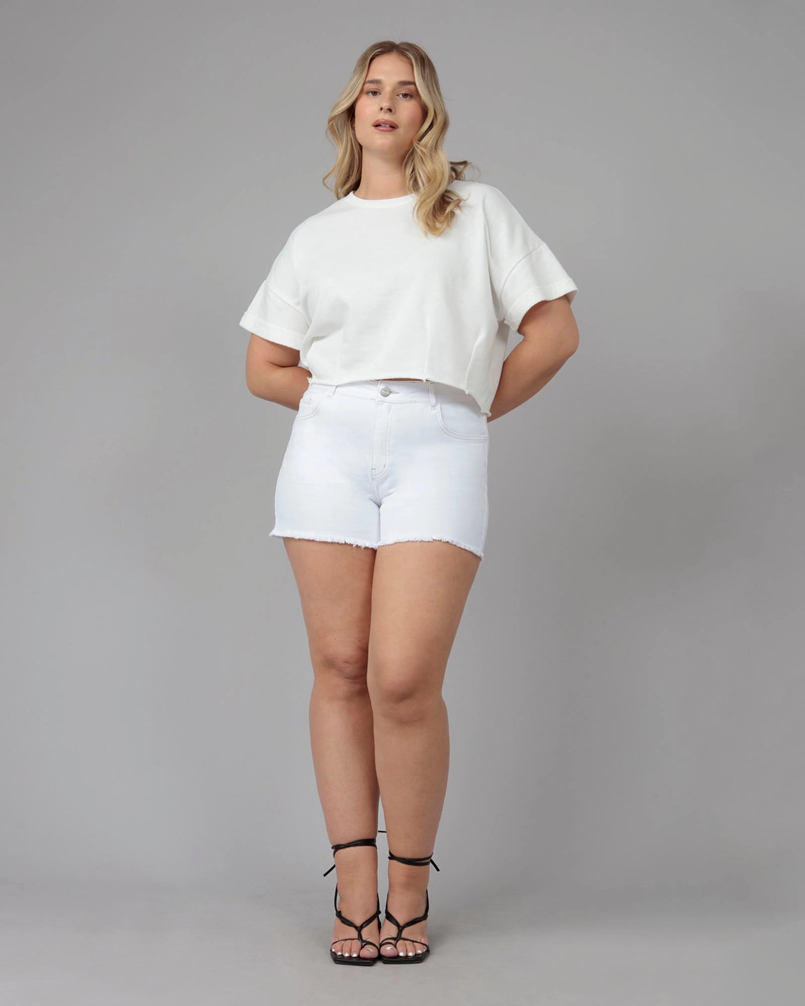 Women's LIANA-WHT High Rise Shorts | White Everyday Motion