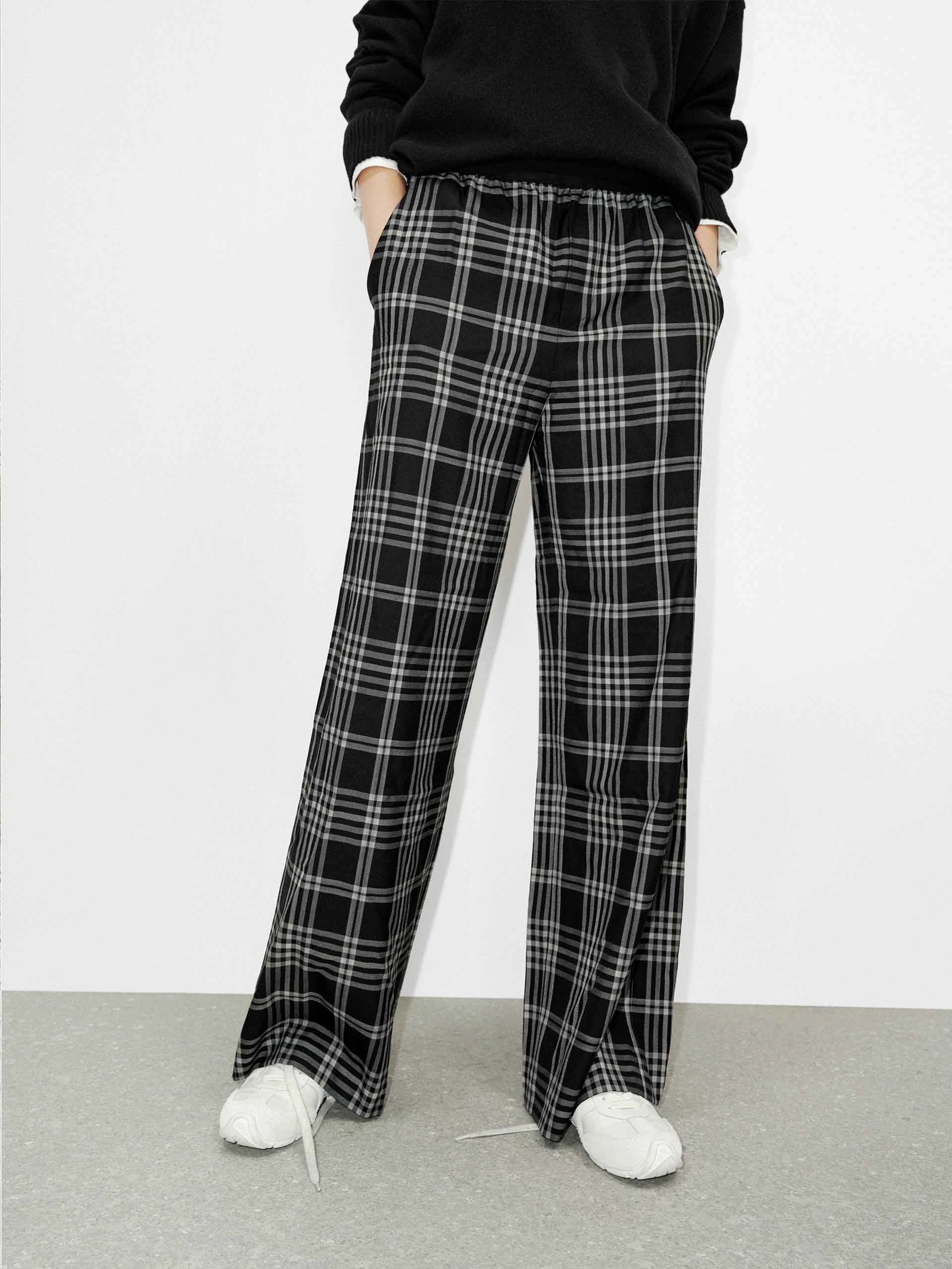 StaticResistantMaterial Quick Flex Wool Blend Plaid Pants