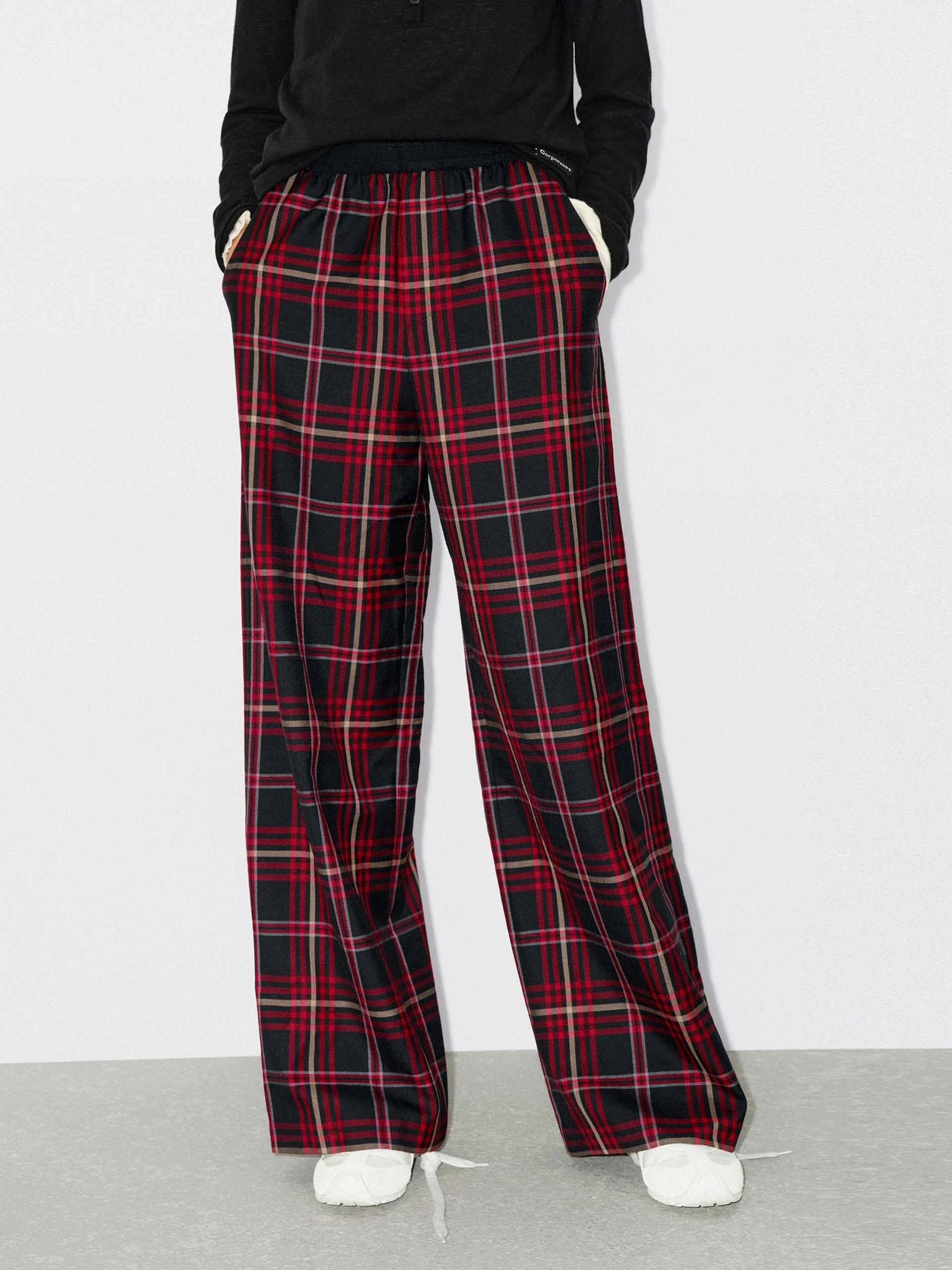 Comfort Style Wool Blend Plaid Pants