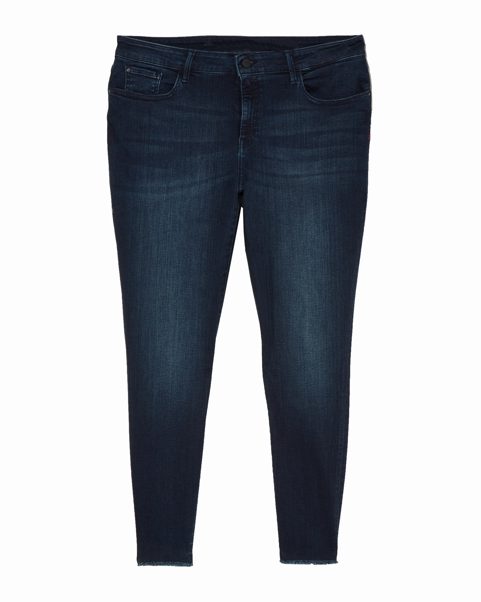 Classic Gym Ready Button Fly Option Orchard Skinny with Frayed Hem | Dark Wash